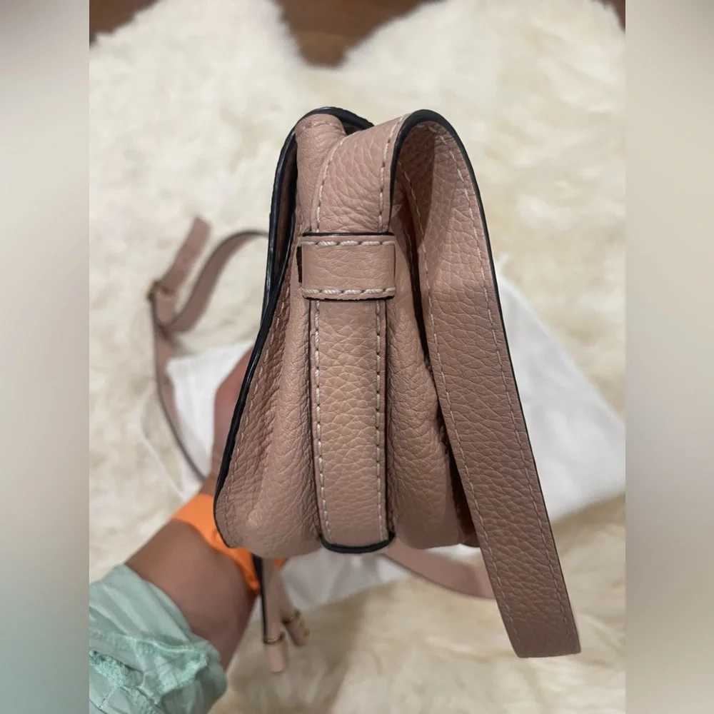 NEW: Chloe Marcie Small Leather Saddle Bag in Nomad Beige - Picture 8 of 10